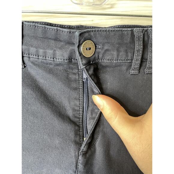 Gloria Vanderbilt Pants Womens 8P Petite Navy Violet Capri Stretch Button Hem - Picture 2 of 14